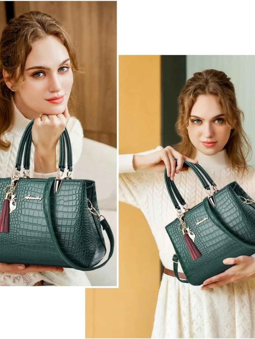 Women's 1-green S Shoulder Bag Ladies Satchel Messenger Tote Bag Purses